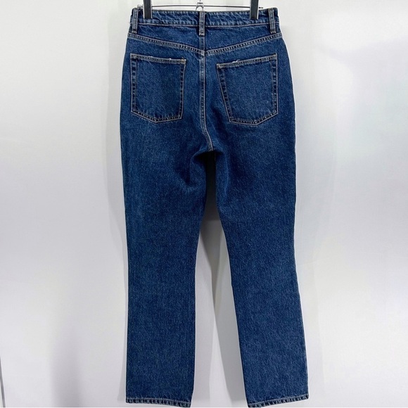 Lovers + Friends Reece High Rise Rigid Slim Straight Distressed Jeans Size 26 - Picture 2 of 8